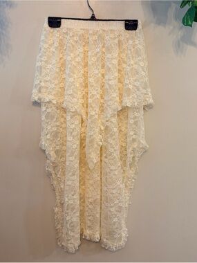 Cream Lace Maxi Skirt Boho Romantic Festival Fairy